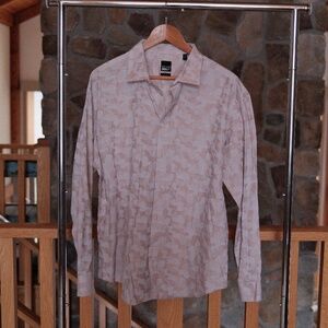 Men's 2XL Brown Camo Button Down Shirt